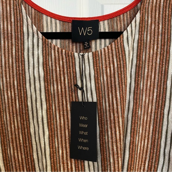 NWT Anthropologie W5 Multi-colored Striped Sleeveless Tie Front Knit Tank Top - Picture 4 of 8